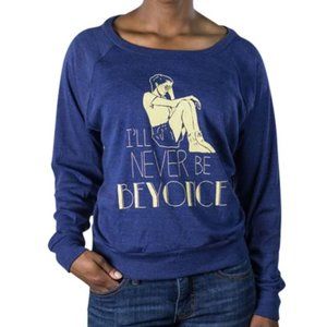 NWT Choke Indigo Blue Beyonce Raglan Sweatshirt L